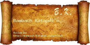 Bambach Katapán névjegykártya